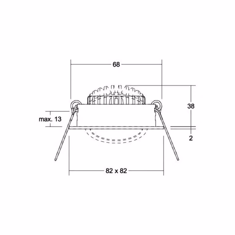 BRUMBERG BB05 spot RC box raccordo nichel satinato BB05, dimmerabile, Alluminio / Grigio / Zincato, Corridoio, Alluminio, Downlight