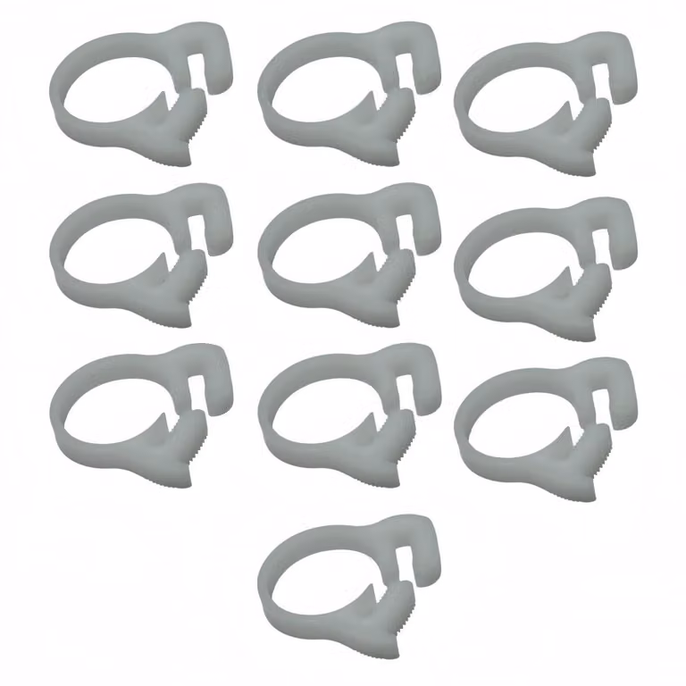 Fasce stringitubo, 10 pezzi, colore bianco, in plastica, diametro interno 23-24,8 mm