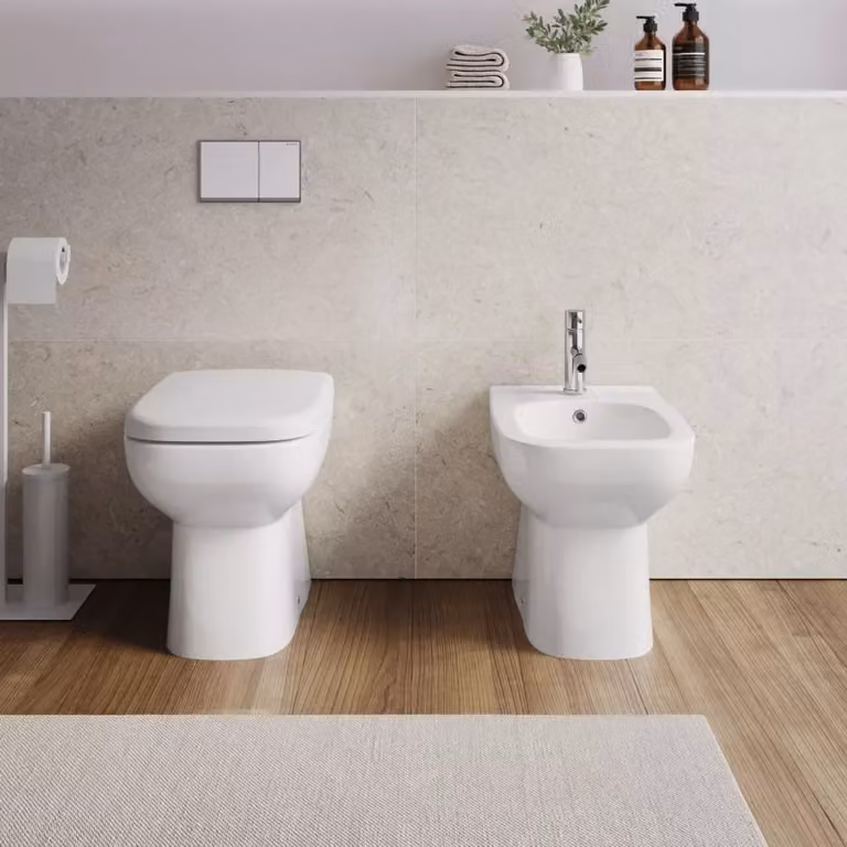 Vaso sospeso RAK Origin bianco con scarico 3/6L L: 50 cm, P: 36 cm, H: 40 cm