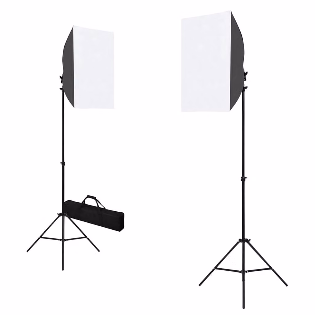 vidaXL Set da studio fotografico con softbox e sistema di sfondo