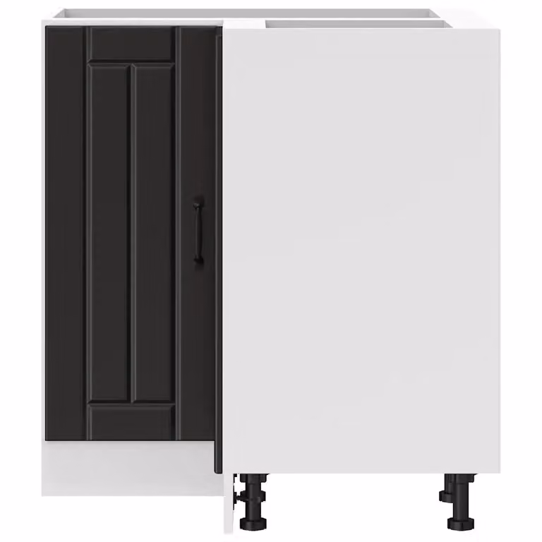 Mobile angolare da cucina moderno HELLOSHOP26 in legno composito nero opaco L/P/H: 75,5 x 75,5 x 81,5 cm