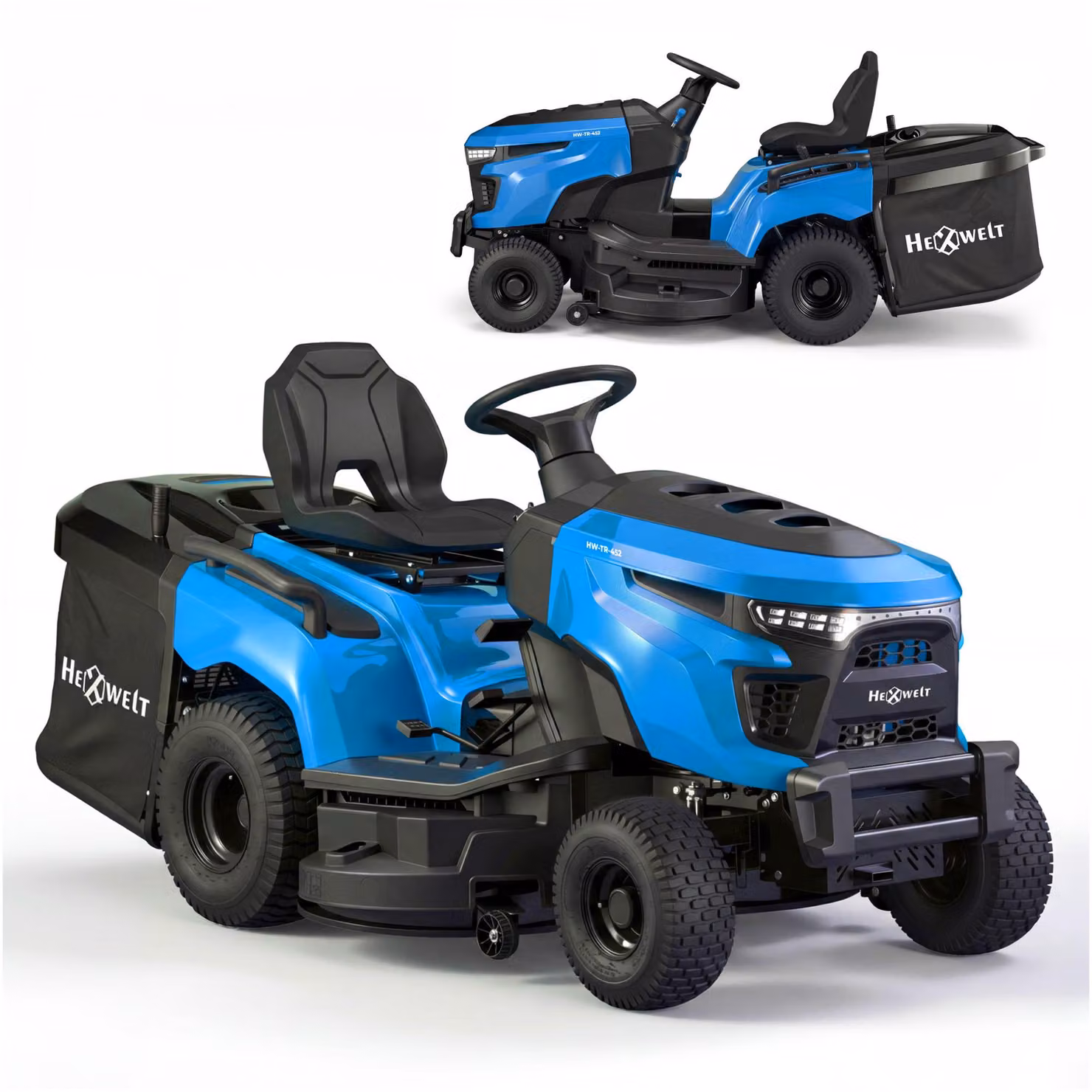 Trattorino rasaerba | Hexwelt HW-TR-452 | 452 cm³ | 9,2 kW | 97 cm larghezza di taglio | 150 L cesto di raccolta | mulching | scarico laterale