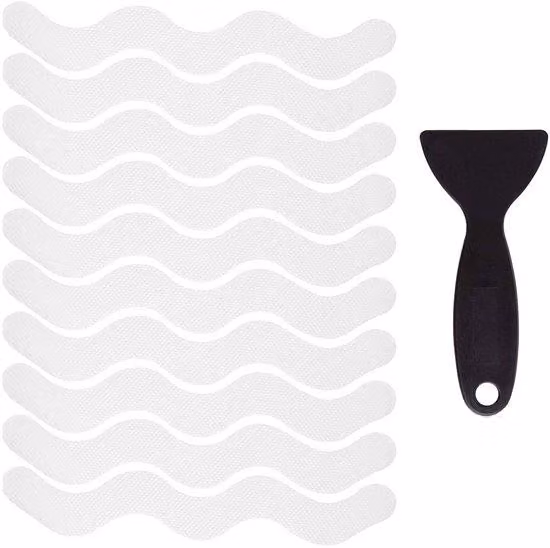 24 tacchetti antiscivolo, strisce di sicurezza per vasche da bagno con raschietto di alta qualità, cuscinetti antiscivolo autoadesivi per bagni, vasche da bagno, scale e docce.