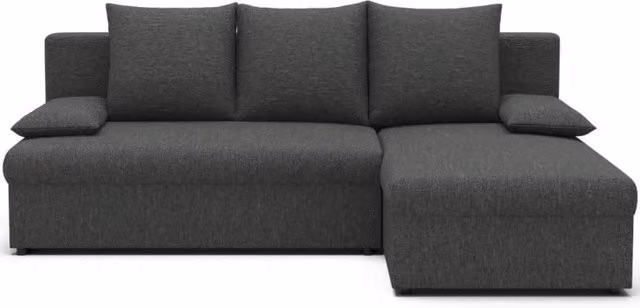 Divano ad angolo Grigio scuro 3 posti seduta profonda 206x90x146cm GINA