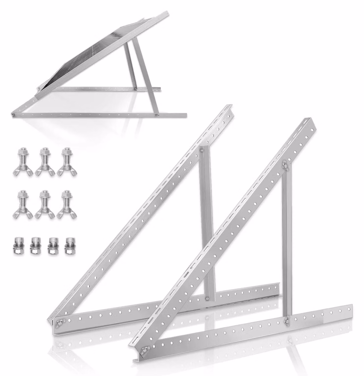 Supporto regolabile per l'installazione di pannelli solari, design pieghevole, con gambe angolabili, confezione da 1 set