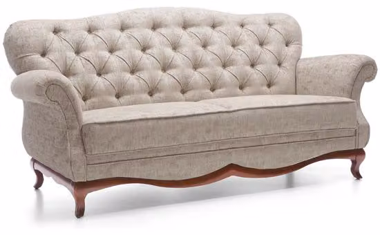Chesterfield Dreisitzer Couch Polster Möbel Textil Sofa Couchen Stoff