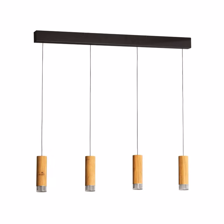 FISCHER & HONSEL Lampada a sospensione Shine-Wood, dimmerabile, Legno chiaro, Soggiorno / Sala da pranzo, Legno, Lampada a sospensione