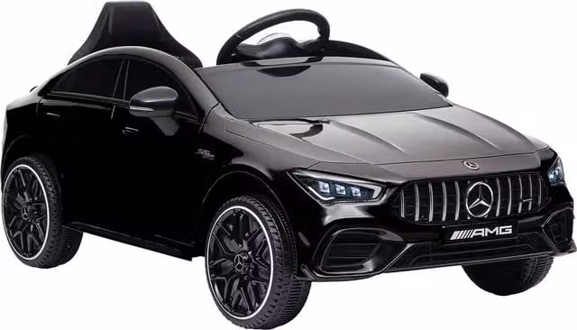 Auto elettrica AIYAPLAY per bambini con telecomando, luci LED e clacson, Nero – 1
