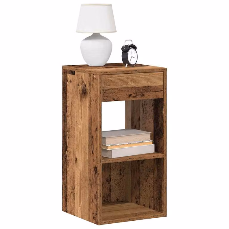 Set di 2 comodini con cassetto vidaXL in legno color marrone antico, L 35 cm x P 34 cm x H 66,5 cm