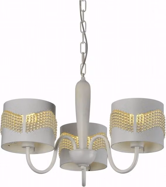 Lampadario a sospensione Candellux Antonio in metallo bianco e oro, Ø 50 cm, 3xE27