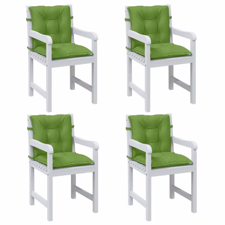 Set di 4 cuscini per sedia vidaXL in tessuto verde, resistenti ai raggi UV e antiscivolo, L 100 cm x P 50 cm x H 7 cm