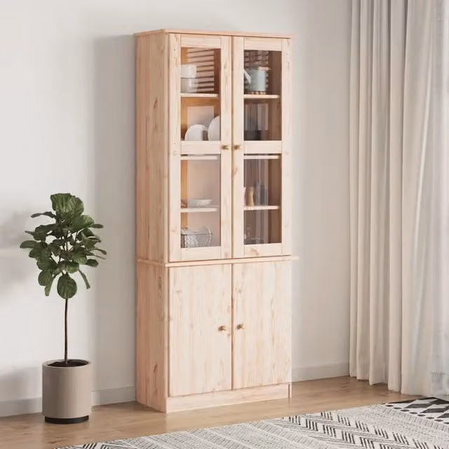 Vetrina ALTA 77x35x186,5 cm in Legno Massello di Pino 353949