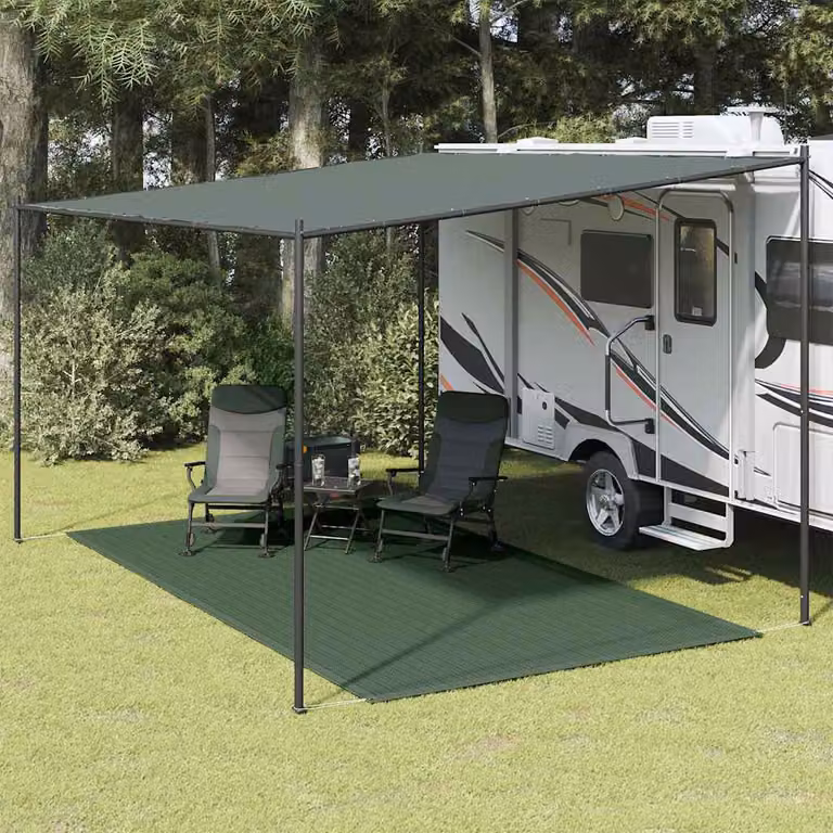 vidaXL Tappeto da tenda rettangolare in polietilene verde per giardino e terrazzo L: 350 cm, P: 250 cm