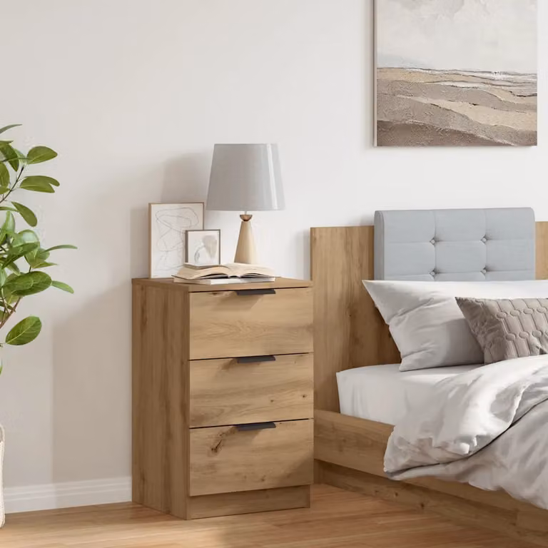 Comodino da parete vidaXL in legno e metallo, colore marrone, L 40 cm x P 36 cm x H 65 cm