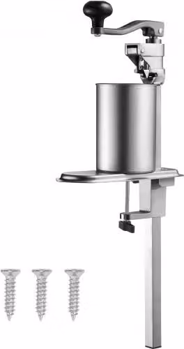 Apriscatole Commerciale Manuale VEVOR in Acciaio Inox Argento con Morsetto da Tavolo e Altezza Regolabile per Lattine Fino a 30 cm, L/P/H: 25,3 x 11,3 x 74,2 cm
