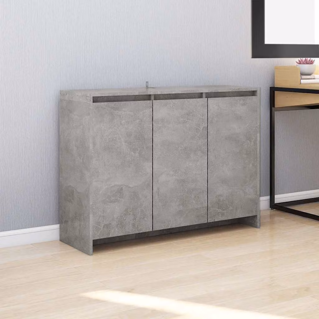 Credenza moderna vidaXL in MDF Grigio Cemento L: 102 cm, P: 33 cm, H: 75 cm