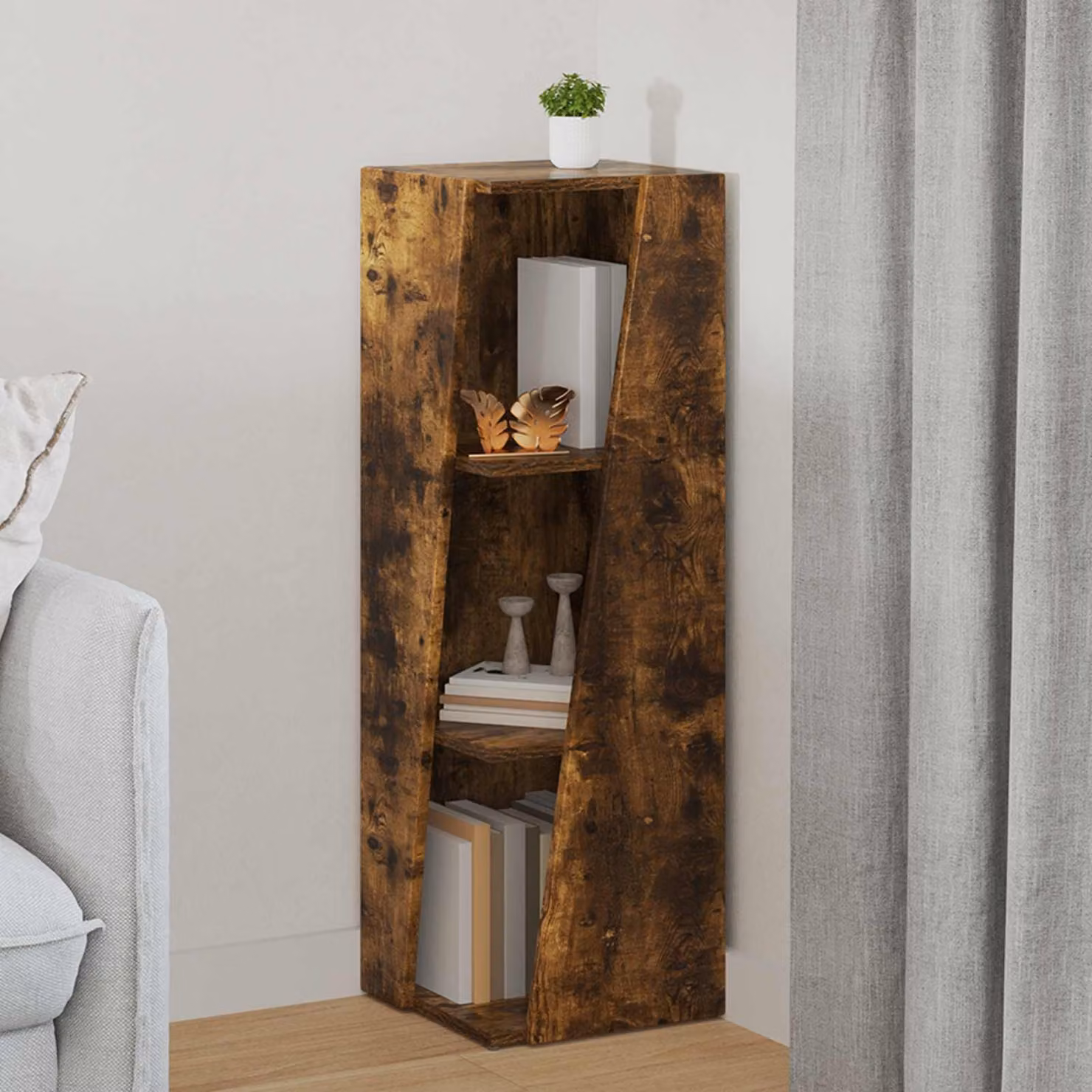 Mensola laterale vidaXL in legno ingegnerizzato marrone opaco L/P/H: 33 x 32 x 100,5 cm