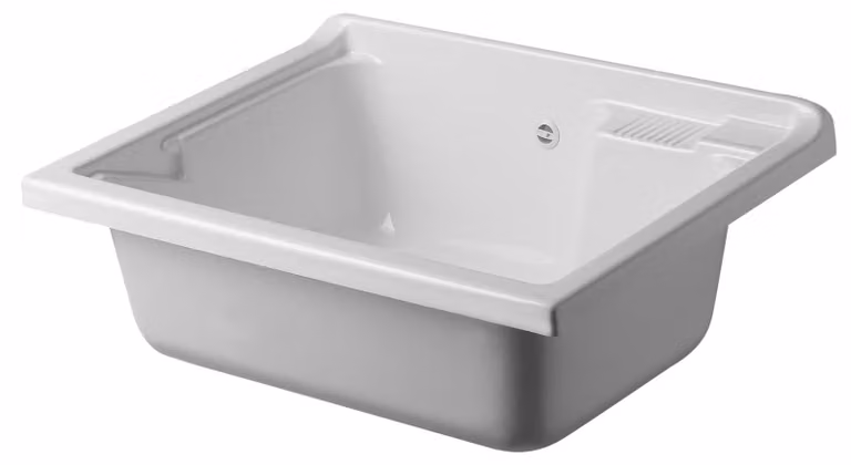 Lavabo termoplastico per interni ed esterni, completo di kit di scarico