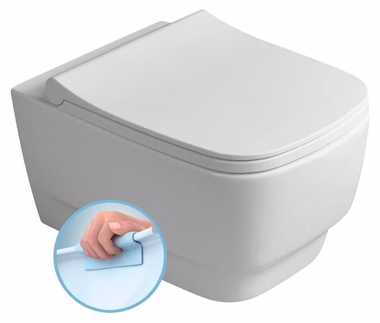WC sospeso BELLO, senza bordo 35,5x53 cm, bianco