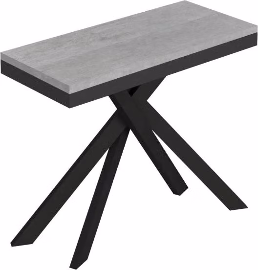 Consolle allungabile 90x40/300 cm Saki Evolution cemento telaio antracite