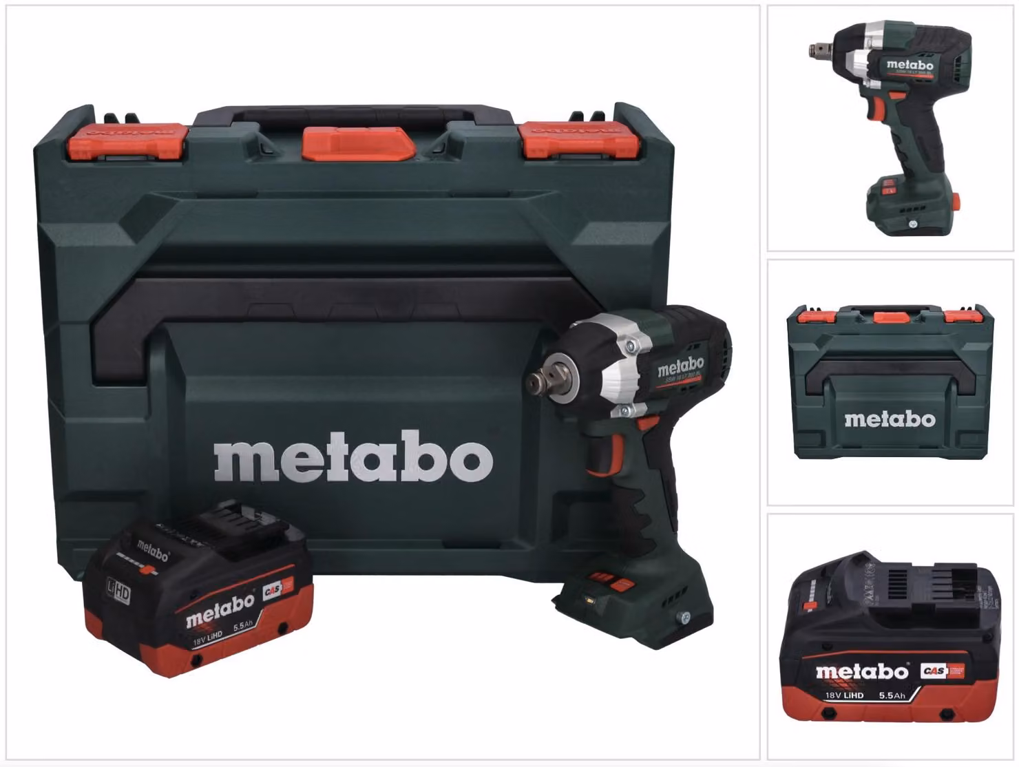 Metabo SSW 18 LT 300 BL 18 V 300 Nm Avvitatore a impulsi senza fili + 1x batteria 5,5 Ah + metaBOX - senza caricatore