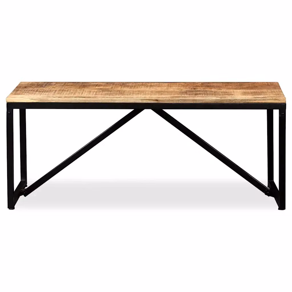 Panca in legno di mango e metallo stile industrial marrone L: 110 cm, P: 35 cm, H: 45 cm – 2