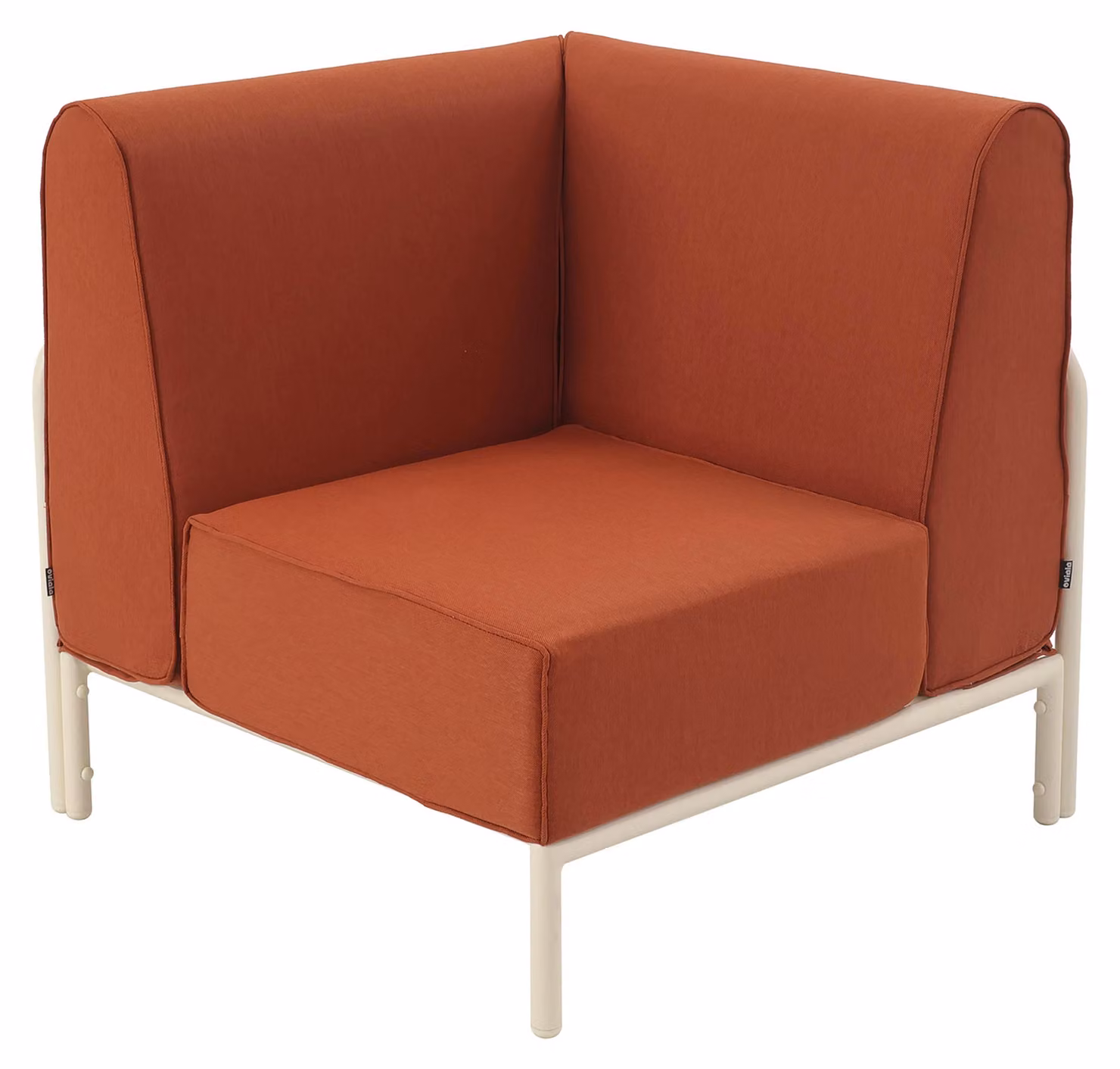 Poltrona angolare per mobili da giardino modulari tessuto terracotta - Oviala Patio