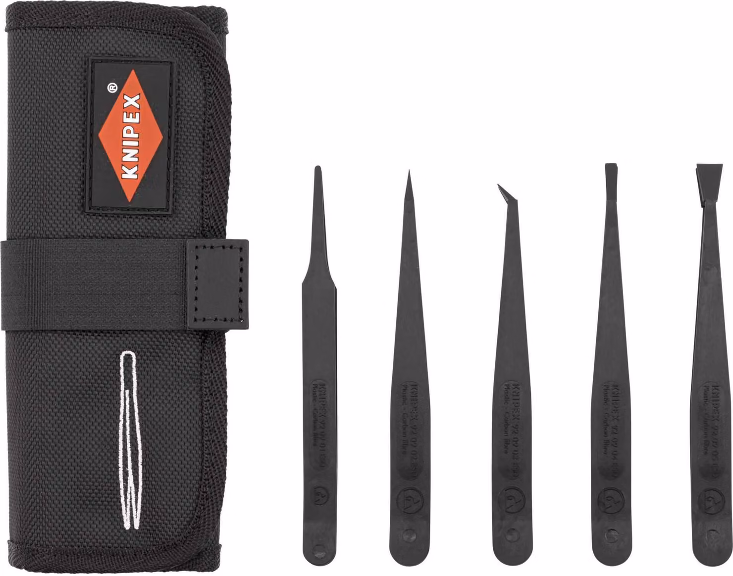 Set di pinzette in plastica KNIPEX, ESD 5 pz
