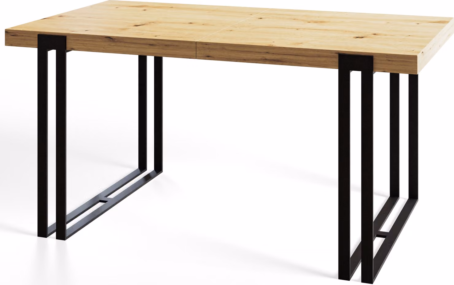 Alpi Moebel, tavolo da pranzo rettangolare rosa, tavolo allungabile moderno 120-220 x 80 x 77 cm, modello Artisan con gambe in metallo nero