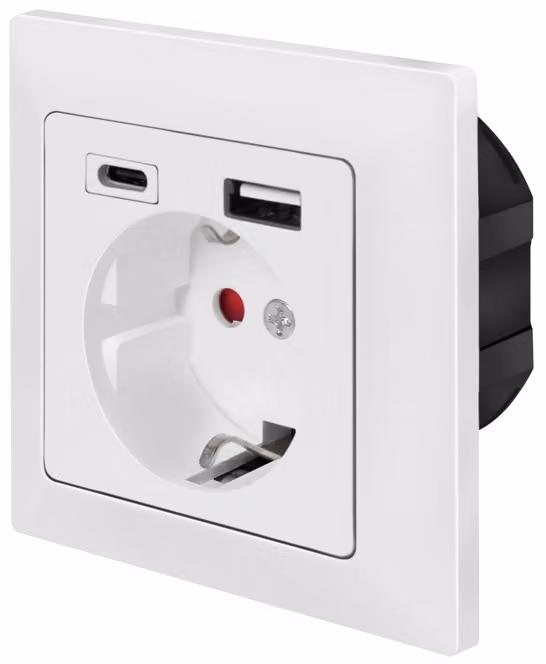 LogiLinkPA0262 Presa da incasso LogiLink, 1x CEE 7/3, 1x USB-A, 1x USB-C