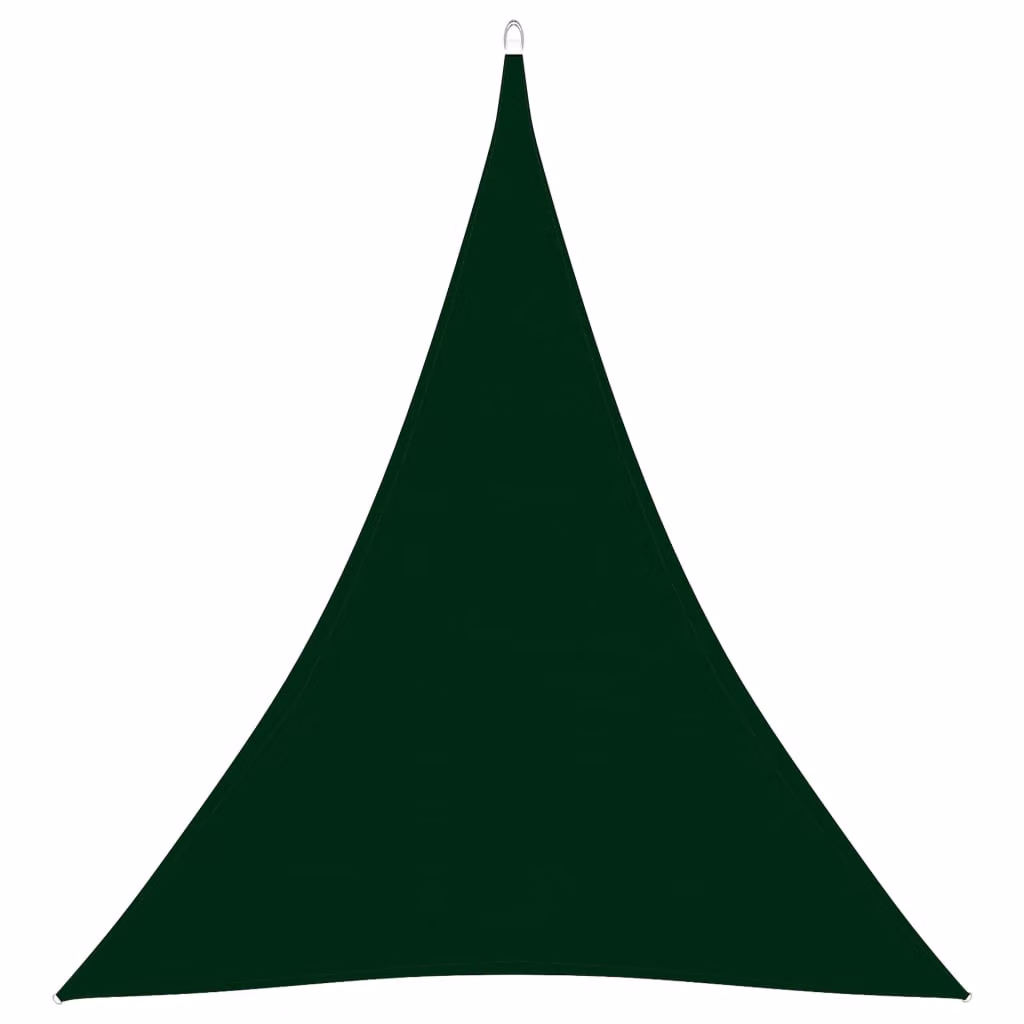 Tenda da sole triangolare "Living Store" in tessuto Oxford, colore verde scuro, dimensioni 4x5x5 metri