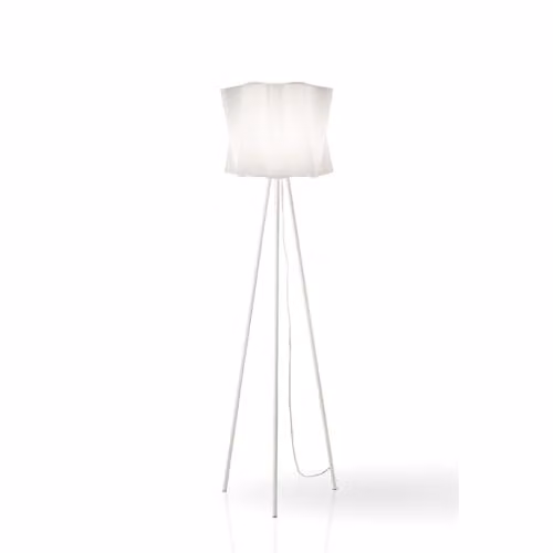 Linea Zero Lampada Da Terra Treppiede 1 Luce Folio In Polilux Bianco Made In Italy