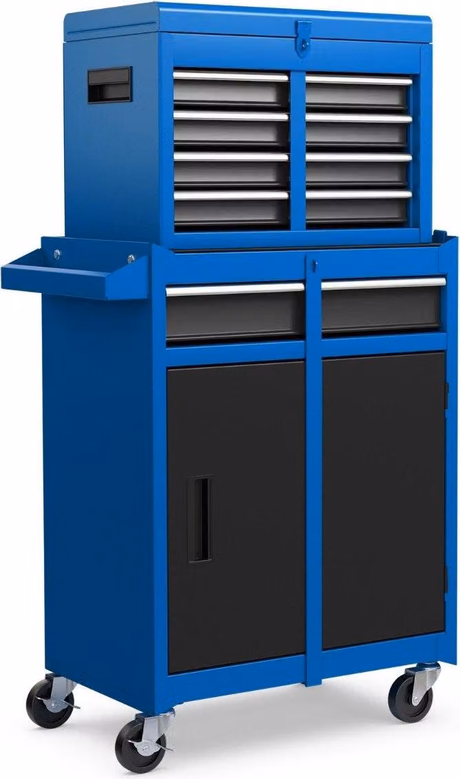 Cassettiera portautensili 2 in 1 con 5 cassetti, capacità 100 kg