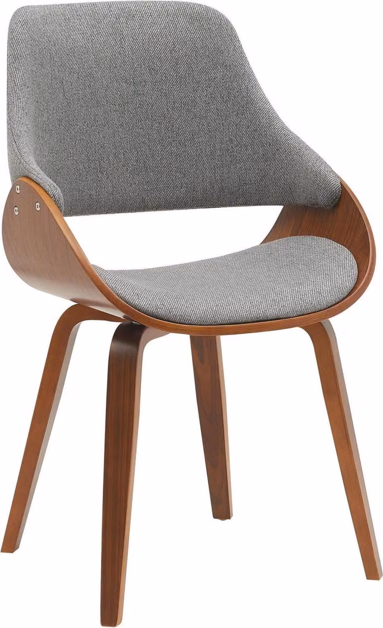 Sedia da pranzo - Sedia da sala da pranzo - Design confortevole, seduta per il soggiorno | Colore: noce/grigio scuro | Materiale: polvere