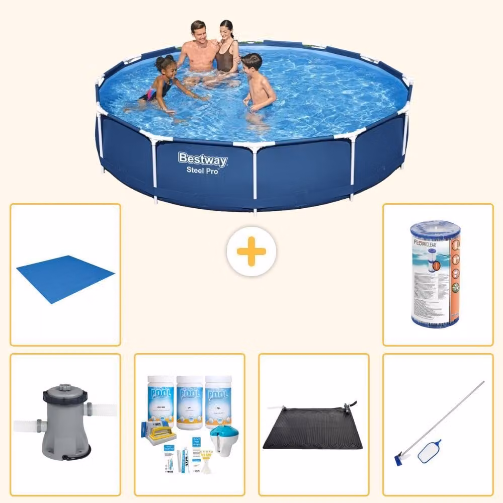 Bestway Steel Pro, piscina in acciaio, rotonda - 366x76 cm - 7 pezzi, modello S22101