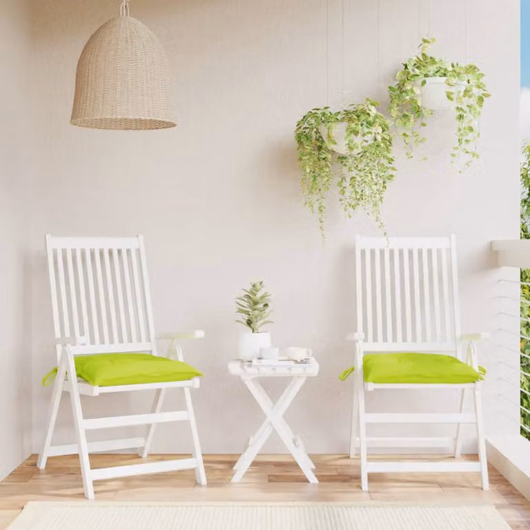 Set di 2 cuscini quadrati per sedia vidaXL in tessuto Oxford verde, impermeabili e traspiranti, L/P/H: 40 x 40 x 7 cm