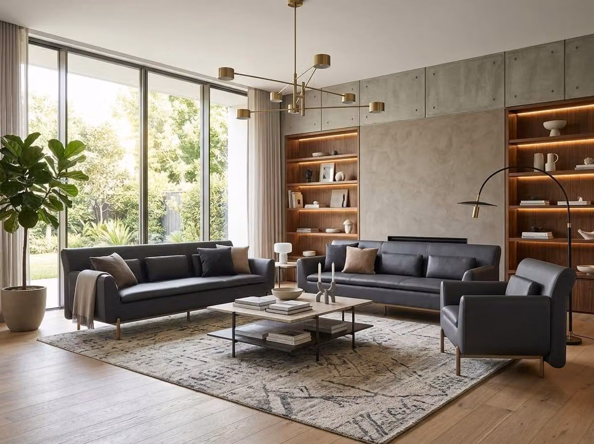 Sofa 3-Sitzer Sessel grau modern elegant funktional ergonomisch