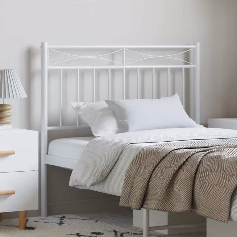 Testiera di ricambio in metallo lacca bianca vidaXL per letto 100x200 cm
