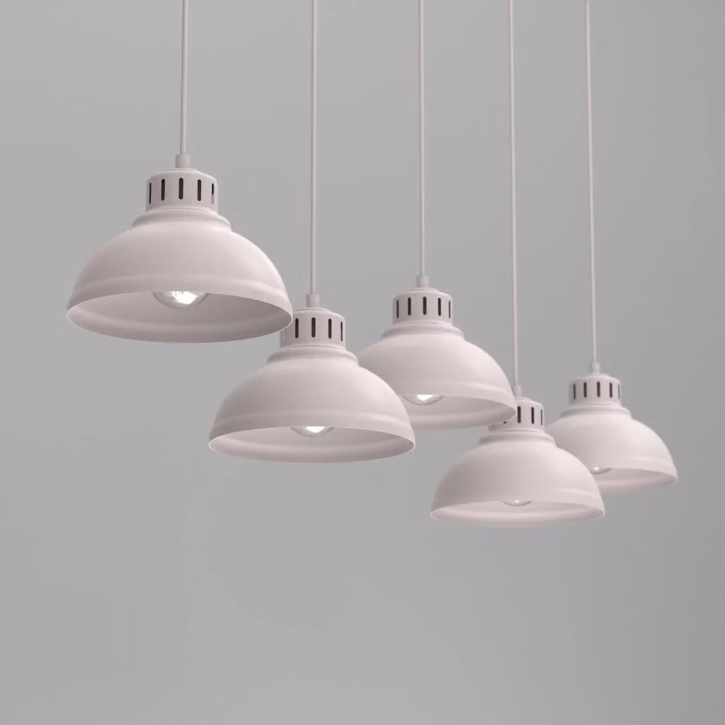 Lampada a sospensione lineare Sven Luminex in metallo beige con 5 x E27 – 2