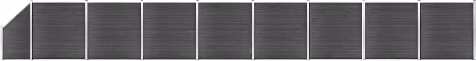 Maison Exclusive - Set di pannelli per recinzione in WPC 1484 x (105-186) cm, nero