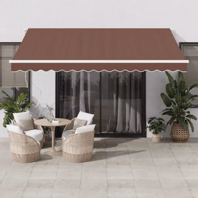 Tenda da Sole Retrattile Automatica con LED Marrone 400x350 cm 3215390