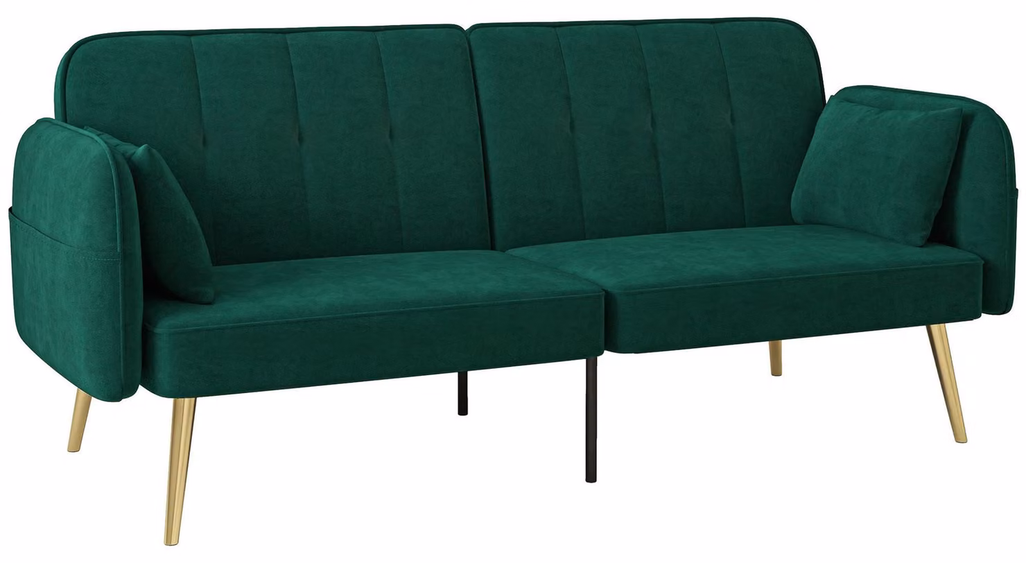 Divano letto 2 posti - Divano letto a click-clack - Divano letto verde scuro - Divano letto con schienale regolabile