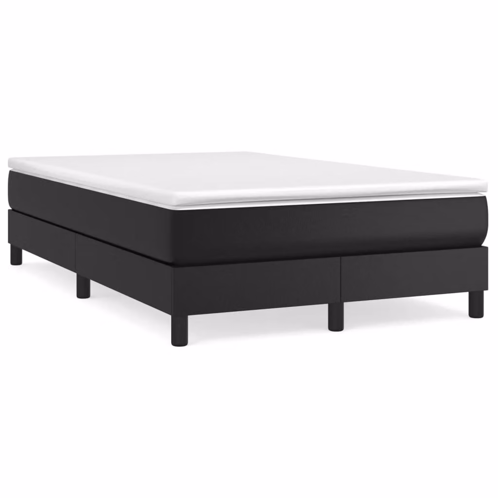 vidaXL Giroletto a Molle Ibrido con Materasso in Similpelle Nero L/P/H: 120 x 200 x 25 cm – 1
