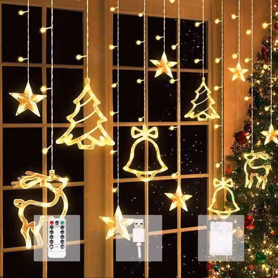 Ghirlanda luminosa natalizia da 35 m con timer USB e 8 modalità, per decorazioni interne ed esterne