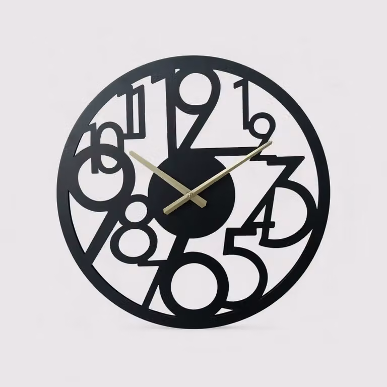 Falangio - Orologio da parete grande con numeri sparsi