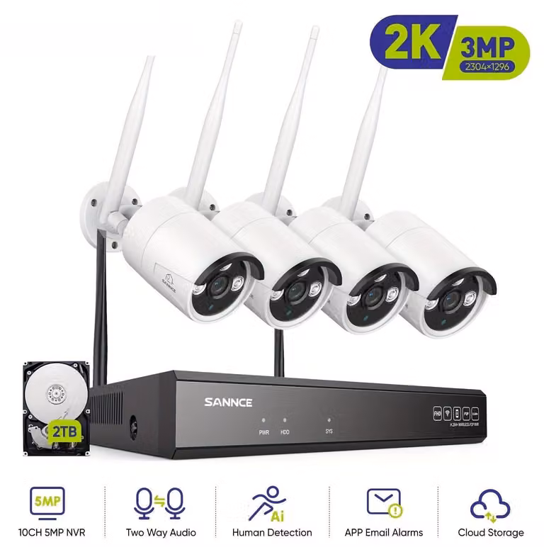 Kit di telecamere di sicurezza wireless - Sistema di telecamere Wi-Fi - Telecamere di sorveglianza - Kit di telecamere di videosorveglianza