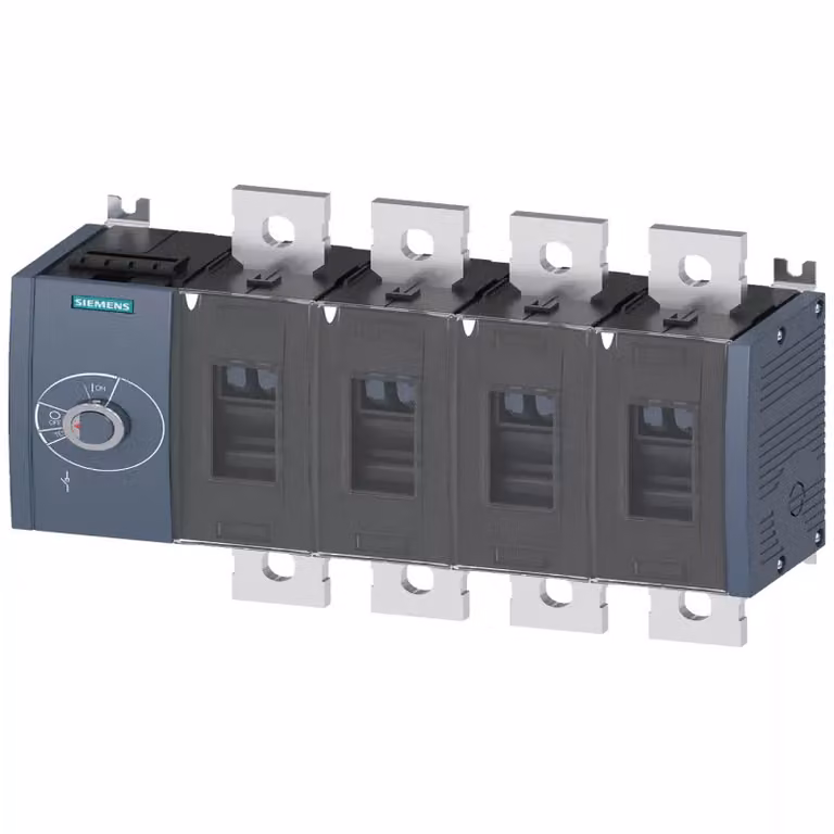 Sezionatore Siemens 1000 A, serie 4, 4 poli, azionamento laterale a sinistra, unità base 3KD50440QE100