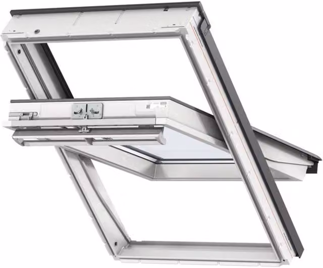Finestra da tetto Velux GGU FK08 0070 in legno con apertura a vasistas, colore bianco, L 66 cm x H 140 cm