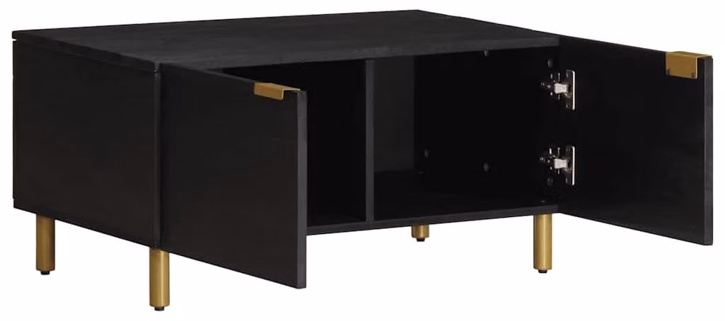 Tavolino nero 80x50x40 cm in materiale ligneo
