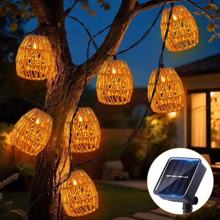 Catena luminosa da 3,6 metri - 10 luci - A energia solare - Impermeabile (IP65) - Per uso esterno